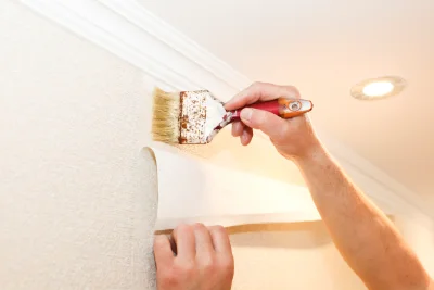 Pose de papier peint à la Chaux-du-Dombief — revêtements muraux et toiles de verre